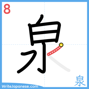 How to write "泉" - stroke 8