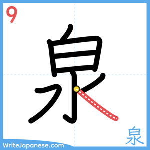 How to write "泉" - stroke 9