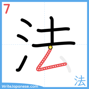 How to write "法" - stroke 7