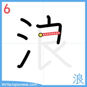 How to write "浪" - stroke 6