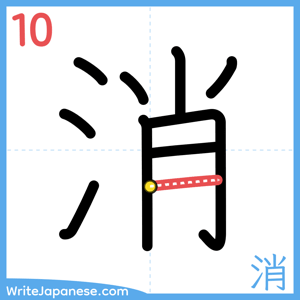 How to write "消" - stroke 10