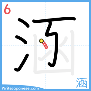 How to write "涵" - stroke 6