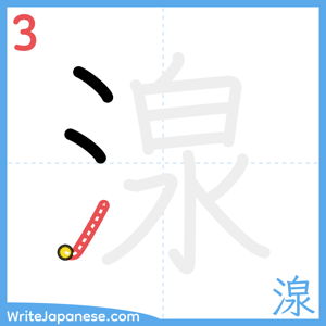 How to write "湶" - stroke 3