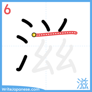 How to write "滋" - stroke 6