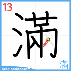 How to write "滿" - stroke 13