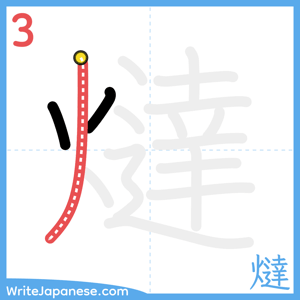 How to write "燵" - stroke 3