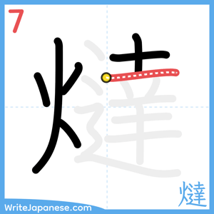 How to write "燵" - stroke 7