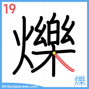 How to write "爍" - stroke 19