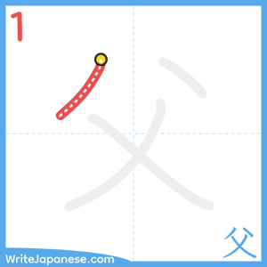 How to write "父" - stroke 1