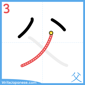 How to write "父" - stroke 3