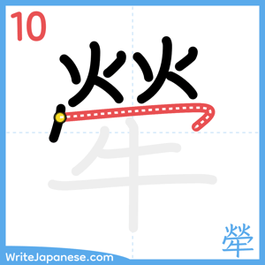 How to write "犖" - stroke 10