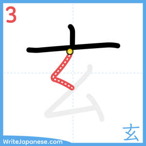 How to write "玄" - stroke 3