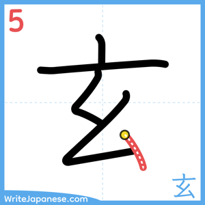 How to write "玄" - stroke 5