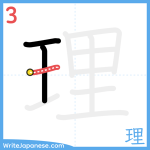 How to write "理" - stroke 3
