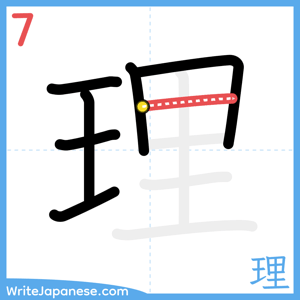 How to write "理" - stroke 7