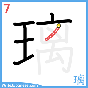 How to write "璃" - stroke 7