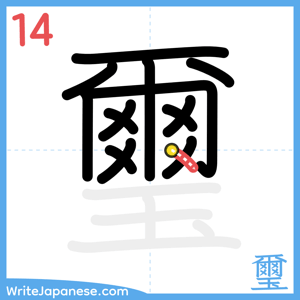 How to write "璽" - stroke 14