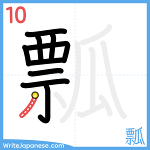 How to write "瓢" - stroke 10