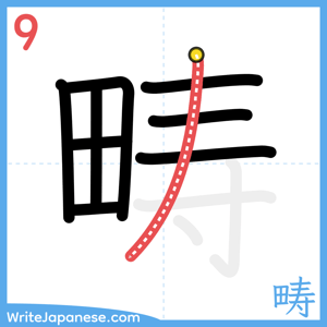 How to write "畴" - stroke 9