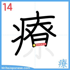 How to write "療" - stroke 14
