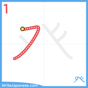 How to write "癶" - stroke 1