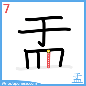 How to write "盂" - stroke 7