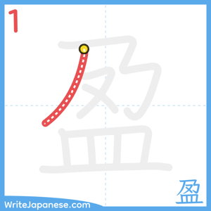 How to write "盈" - stroke 1