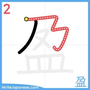 How to write "盈" - stroke 2