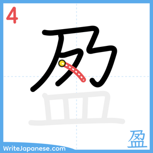 How to write "盈" - stroke 4