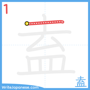 How to write "盍" - stroke 1