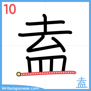 How to write "盍" - stroke 10