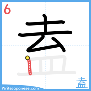 How to write "盍" - stroke 6