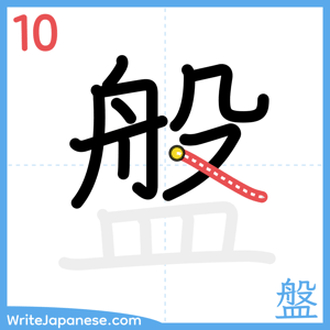 How to write "盤" - stroke 10