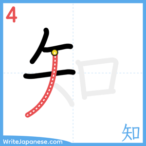 How to write "知" - stroke 4