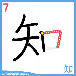 How to write "知" - stroke 7