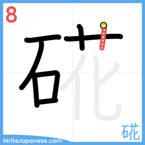 How to write "硴" - stroke 8