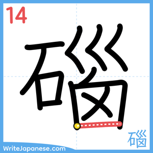How to write "碯" - stroke 14