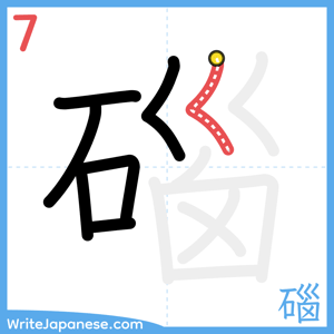 How to write "碯" - stroke 7