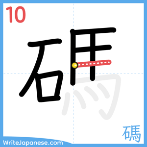 How to write "碼" - stroke 10