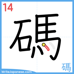 How to write "碼" - stroke 14