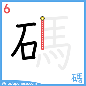 How to write "碼" - stroke 6