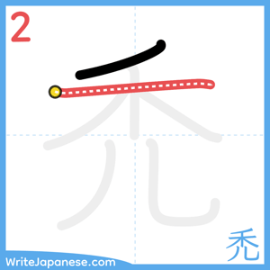 How to write "禿" - stroke 2