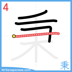 How to write "秉" - stroke 4