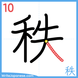 How to write "秩" - stroke 10