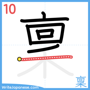 How to write "稟" - stroke 10