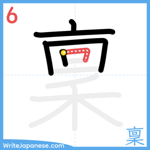 How to write "稟" - stroke 6