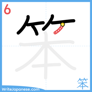 How to write "笨" - stroke 6