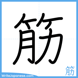 How to write "筋" - complete stroke order
