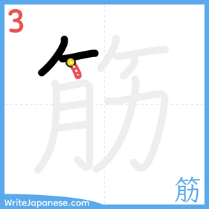 How to write "筋" - stroke 3
