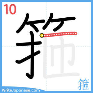 How to write "箍" - stroke 10
